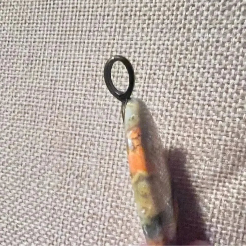 Bumble Bee Jasper Pendant 2” Natural Oval Cut Stone Beautiful Colors